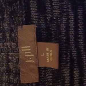 JJill blue variegated boat neck cropped cardigan size L